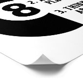 8-Ball-Pool-Spieler Billiards Neues Geschenk Poster (Ecke)