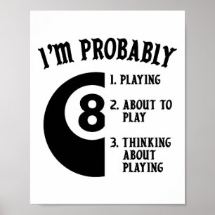 8-Ball-Pool-Spieler Billiards Neues Geschenk Poster