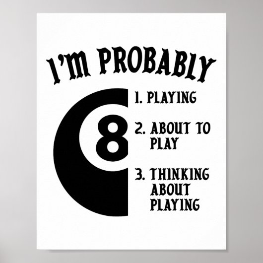 8-Ball-Pool-Spieler Billiards Neues Geschenk Poster (Vorne)
