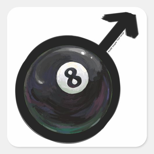 8 Ball Quadratischer Aufkleber (Vorderseite)