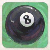 8 Ball Rechteckiger Pappuntersetzer (Vorderseite)