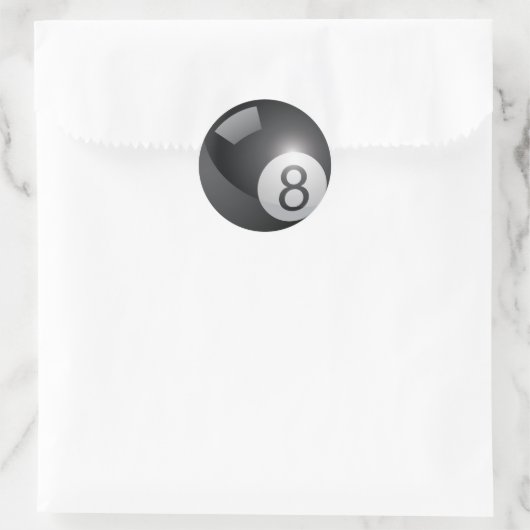 8 Ball Runder Aufkleber (Tasche)