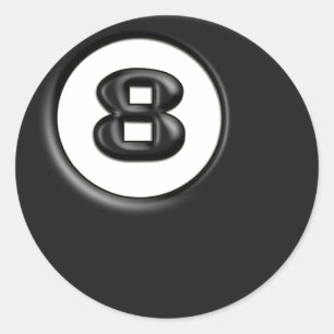 8 BALL RUNDER AUFKLEBER