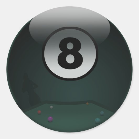 8-Ball Runder Aufkleber (Vorderseite)