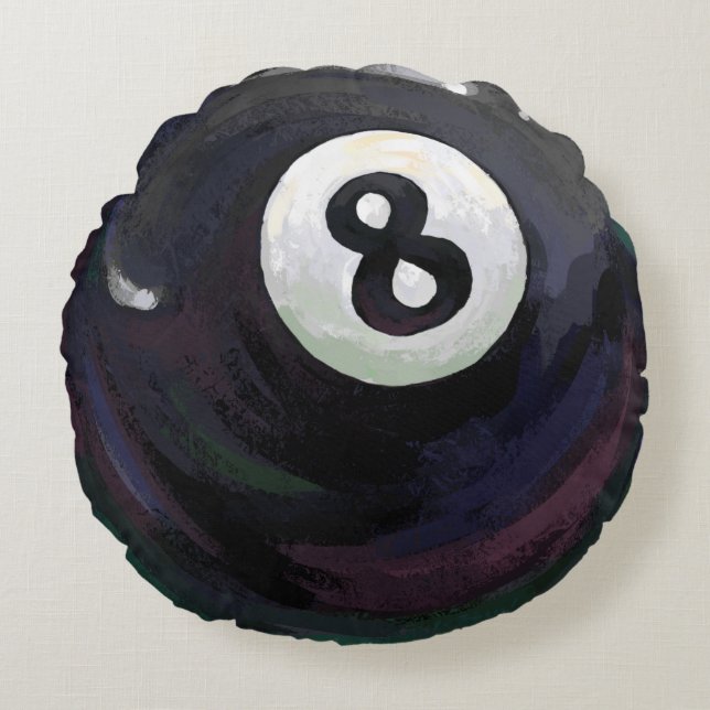 8 Ball Rundes Kissen (Vorderseite)