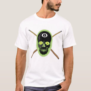 8 Ball-Schädel-T - Shirt