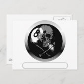 8 Ball Skull und Crossbones Postkarte (Vorne/Hinten)