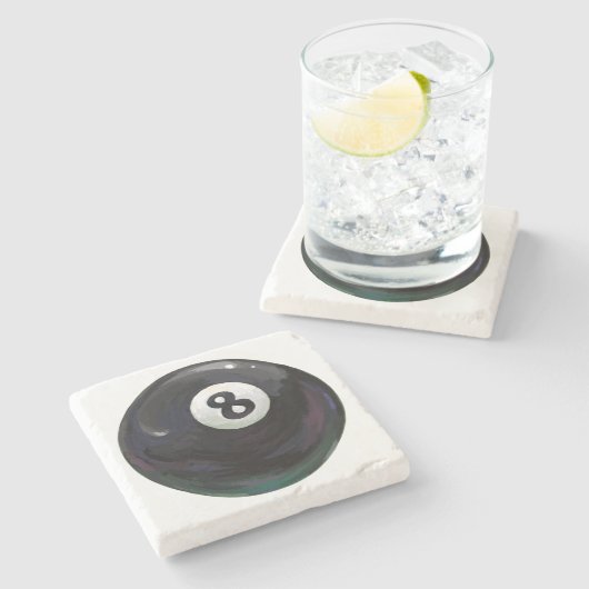 8 Ball Steinuntersetzer (Seitenansicht)