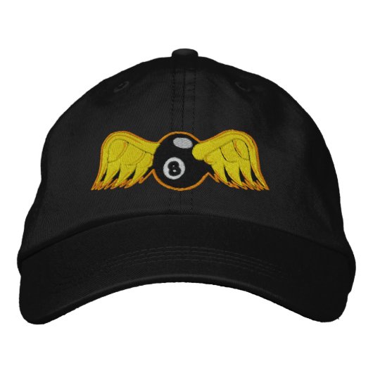 8-Ball vom Auge fliegen Bestickte Kappe (Vorderseite)