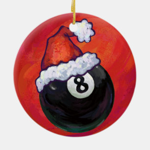 8 Ball-Weihnachten Red Hat Keramikornament