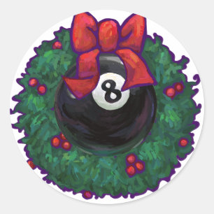 8 Ball-Weihnachten Runder Aufkleber