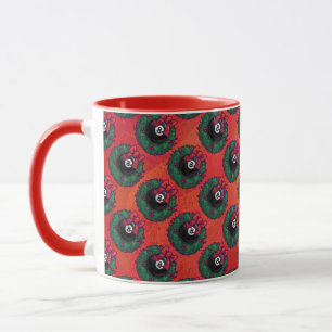 8 Ball Weihnachten Wheath Rot Tasse