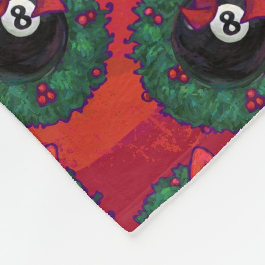 8 Ball Weihnachtskranz Fleecedecke (Ecke)