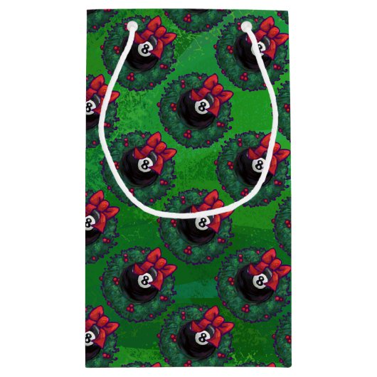 8 Ball Weihnachtskranz Kleine Geschenktüte (Rückseite)