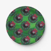 8 Ball Weihnachtskranz Pappteller (Vorderseite)