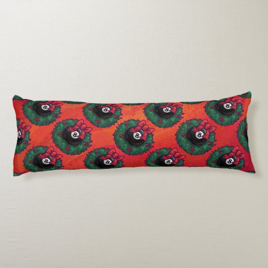 8 Ball Weihnachtskranz Seitenschläferkissen (Rückseite)