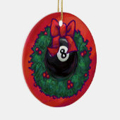 8 Ball Weihnachtsrad Red Keramikornament (Rechts)