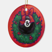 8 Ball Weihnachtsrad Red Keramikornament (Links)