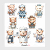 8 Bear Beruf Sticker| Scrapbooking Aufkleber (Blatt)