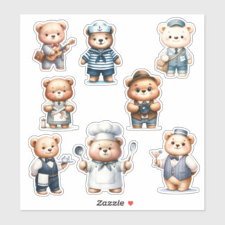 8 Bear Beruf Sticker| Scrapbooking Aufkleber