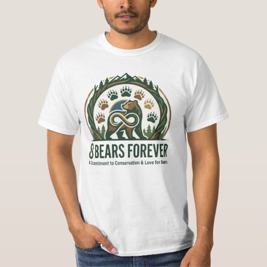 8 Bears Forever Erdtöne. T-Shirt (Vorderseite)