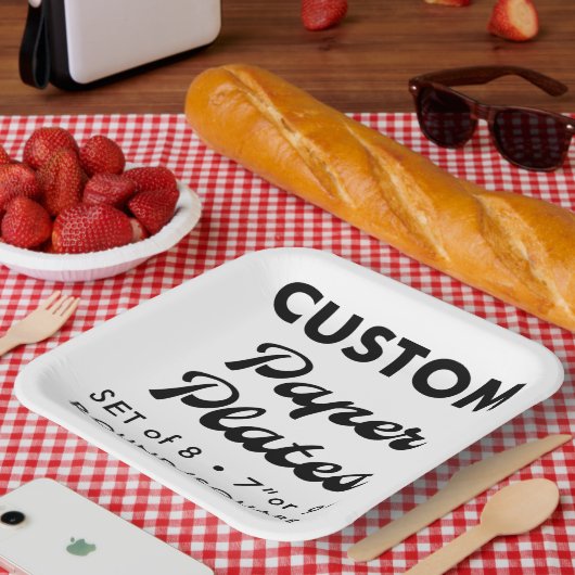 8 Benutzerdefinierte Personalisierte GRILLEN 9" Te Pappteller (Picknick)