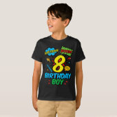 8 Birthday Boy Comic Cool 8th Bday Superhero Party T-Shirt (Vorne ganz)