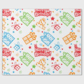 8- Birthday Packpapier Muster (Flach)