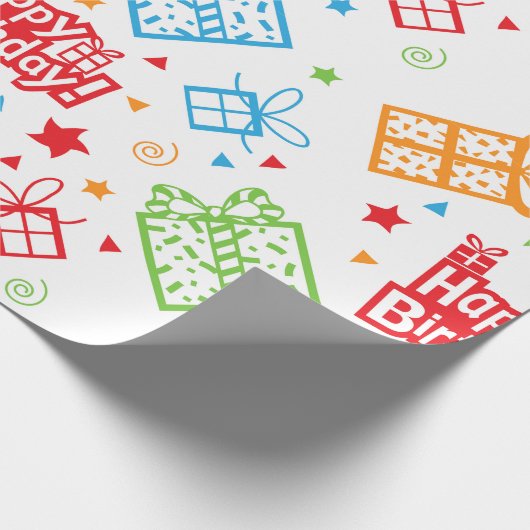 8- Birthday Packpapier Muster (Ecke)