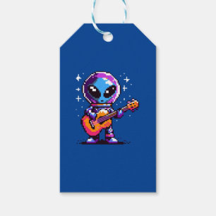 8-Bit-Alien-Gitarrist - Retro Pixel Space Music Geschenkanhänger