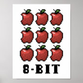 8-Bit-Äpfel Pixel-Art Print Poster (Vorne)