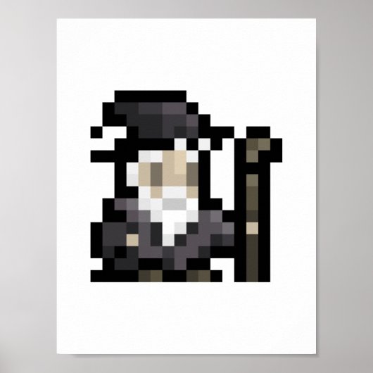 8-Bit-Assistent 16x16 Sprite Pixel Art Poster (Vorne)