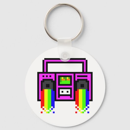8 Bit Boom Box Schlüsselanhänger (Vorderseite)