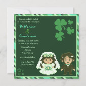 8-Bit-Bride & Groom - Einladungen für grüne Hochze (Vorderseite)