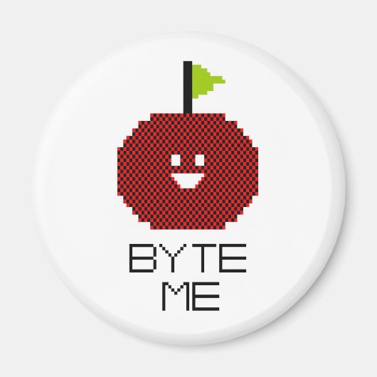8 Bit Byte Me Niedliche Apple Pixel Art Magnet (Vorne)