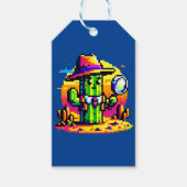 8-Bit Cactus Detective - Retro Pixel Mystery Geschenkanhänger (Vorderseite)