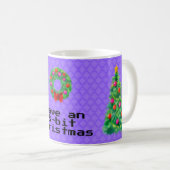 "8-Bit Christmas" Pixel-Kaffee-Tasse (Lila) Kaffeetasse (VorderseiteRechts)