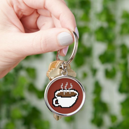 8 Bit Coffee Keychain Schlüsselanhänger (Hand)