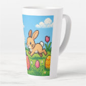 8 bit cute Easter bunny/rabbit Milchtasse (Rechte Ecke)