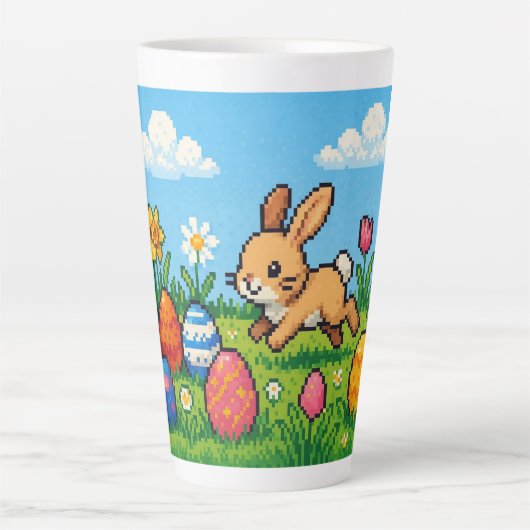 8 bit cute Easter bunny/rabbit Milchtasse (Vorderseite)