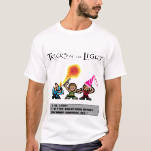 8 Bit-Drache-und Schild-Feuer-Explosion T-Shirt