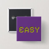8-Bit EASY Quadratischer Pin - Retro Lila Gaming A Button (Vorne & Hinten)