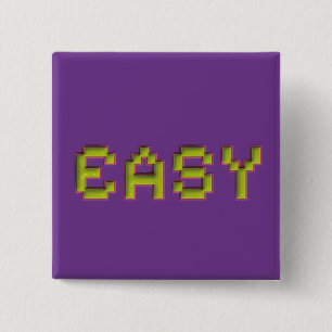 8-Bit EASY Quadratischer Pin - Retro Lila Gaming A Button