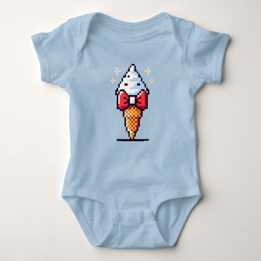8 Bit Eiscreme Elegance: Dapper Dessert Design Baby Strampler (Vorderseite)