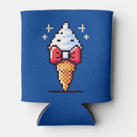 8 Bit Eiscreme Elegance: Dapper Dessert Design Dosenkühler (Vorderseite)