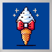 8 Bit Eiscreme Elegance: Dapper Dessert Design Poster (Vorne)
