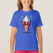 8 Bit Eiscreme Elegance: Dapper Dessert Design T-Shirt (Vorderseite)