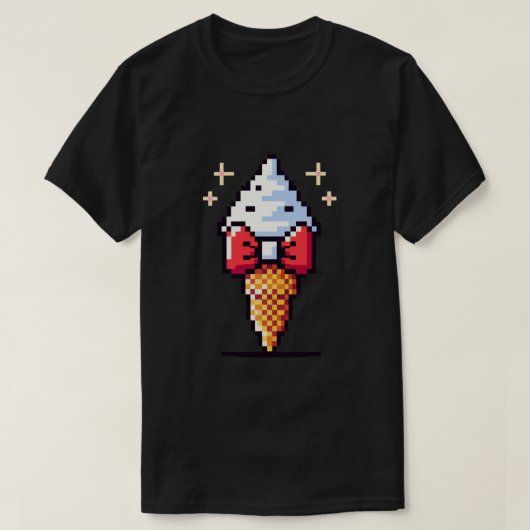 8 Bit Eiscreme Elegance: Dapper Dessert Design T-Shirt (Design vorne)