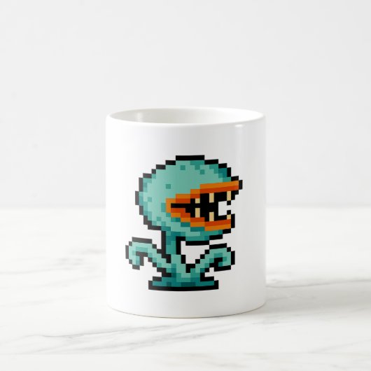 8-Bit-Fliegenfalle-Monster Kaffeetasse (Mittel)