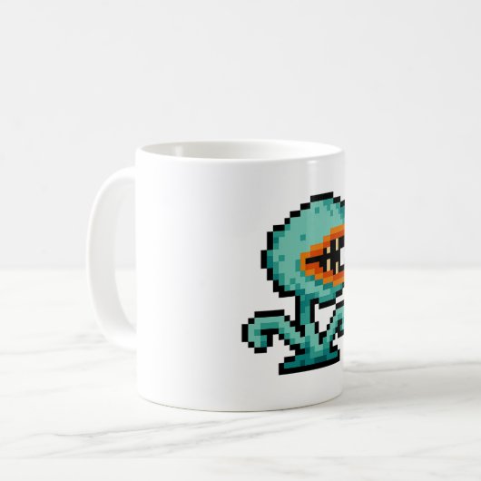 8-bit Flytrap Monster Kaffeetasse (Vorderseite Links)